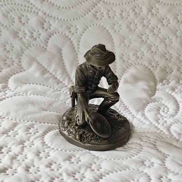 The Franklin Mint The Prospector Metal Sculpture, Pewter, 1974 With Box & COA - Picture 14 of 14